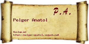 Pelger Anatol névjegykártya